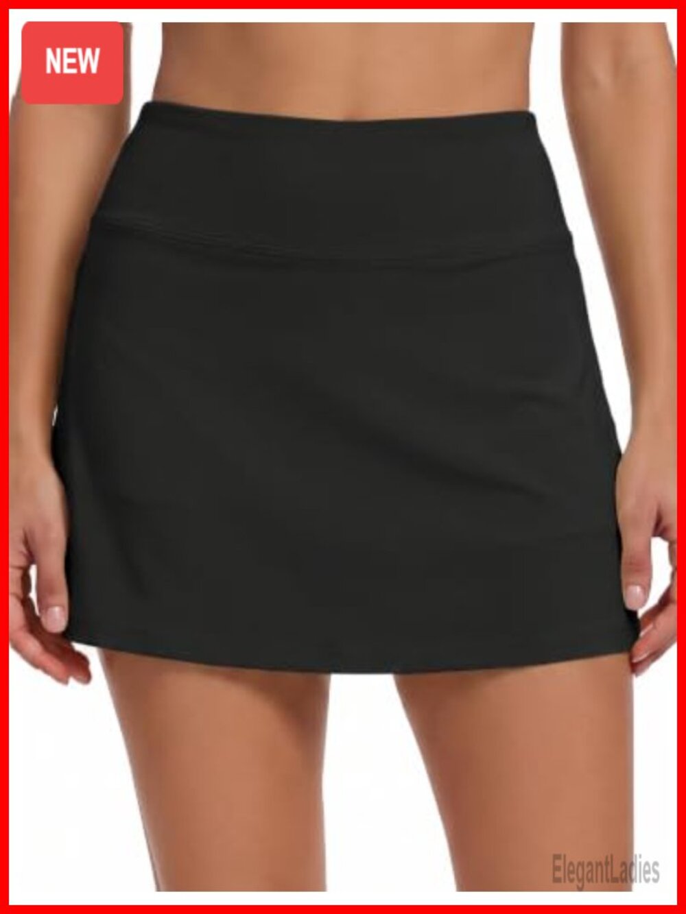 Women's Tennis Skort A-Line Pleated Back Built-in Shorts Pockets